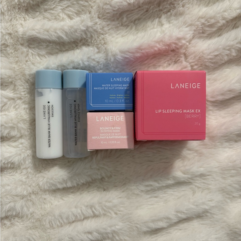 Laneige Skincare Set - Pink, Blue, White